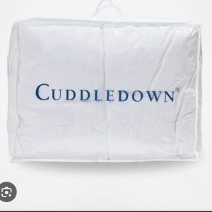 Cuddledown Luxurious White Damask Stripe 100% Down Comforter